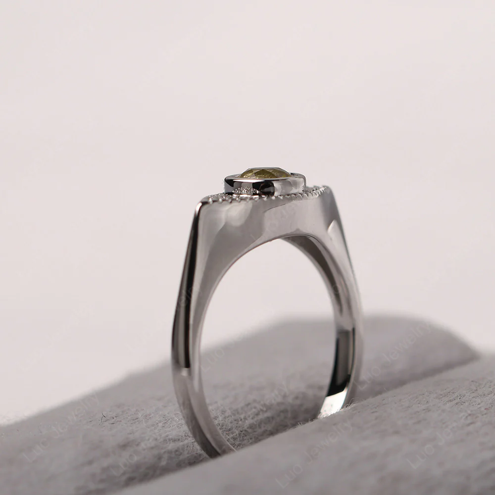Lemon Quartz Milgrain Evil Eye Ring - Image 4