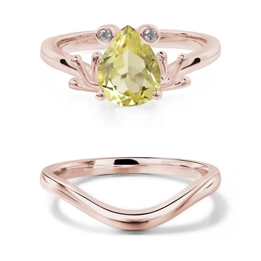 Lemon Quartz Frog Promise Ring - Image 11