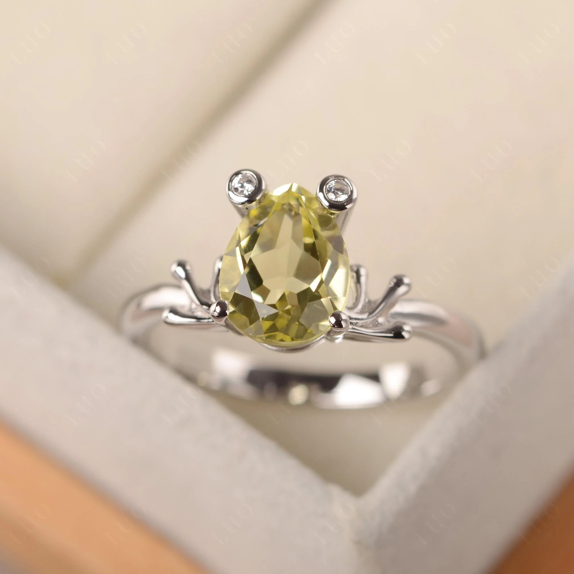 Lemon Quartz Frog Promise Ring - Image 29