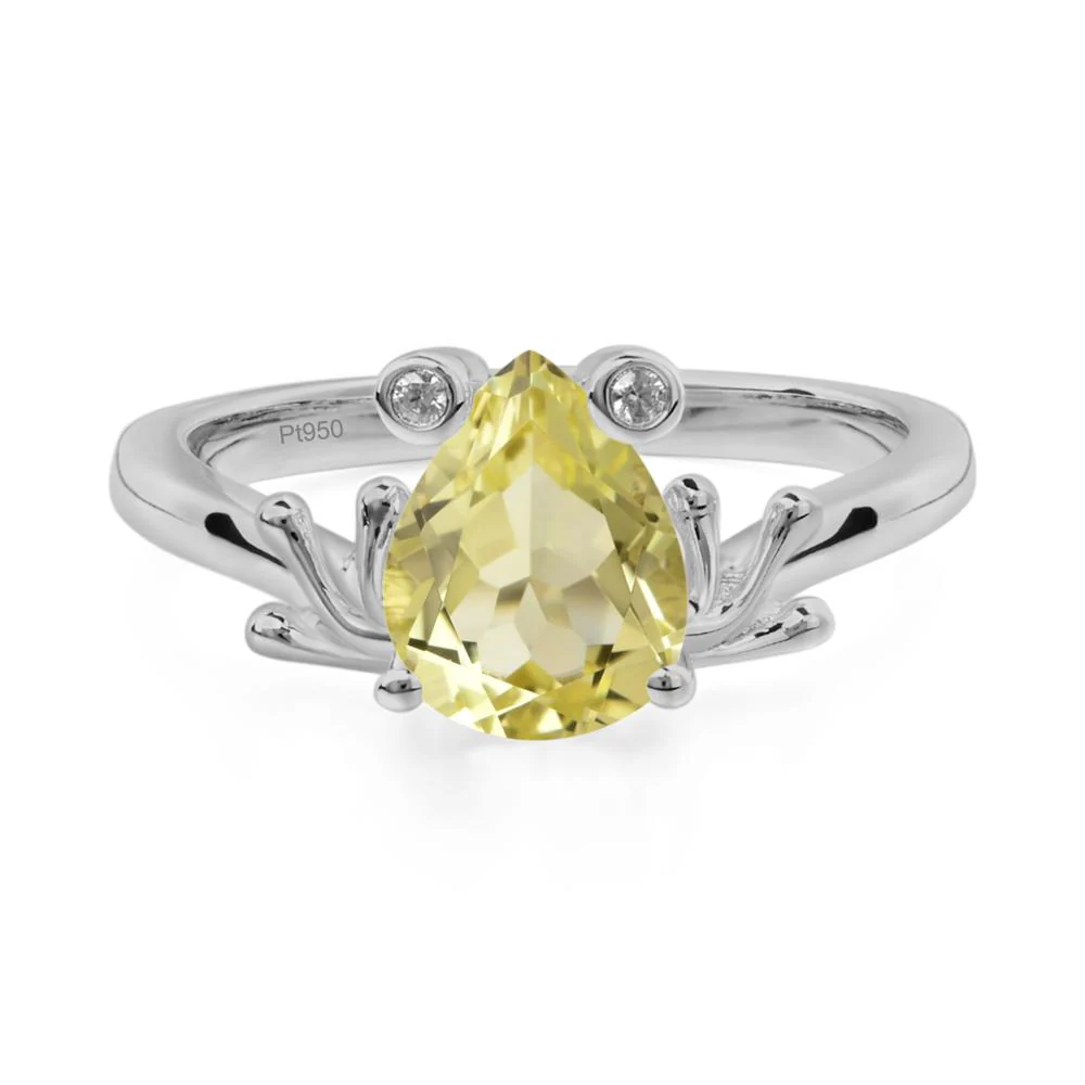 Lemon Quartz Frog Promise Ring - Image 5