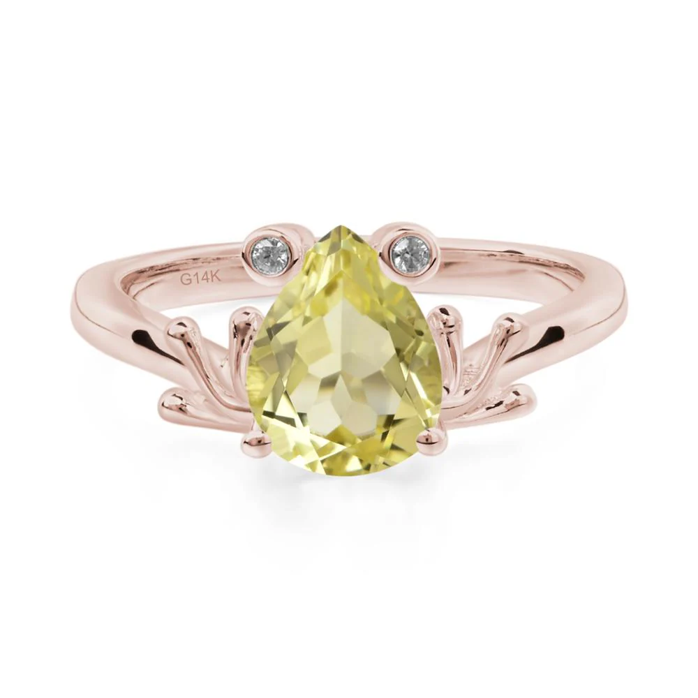 Lemon Quartz Frog Promise Ring - Image 8
