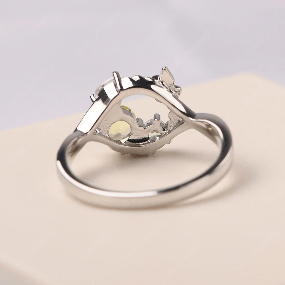 Lemon Quartz Floral Cluster Ring - Image 3