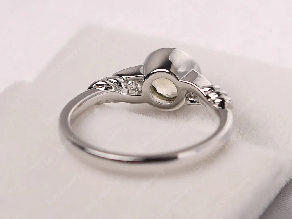 Lemon Quartz Ring Round Bezel Engagement Ring - Image 3