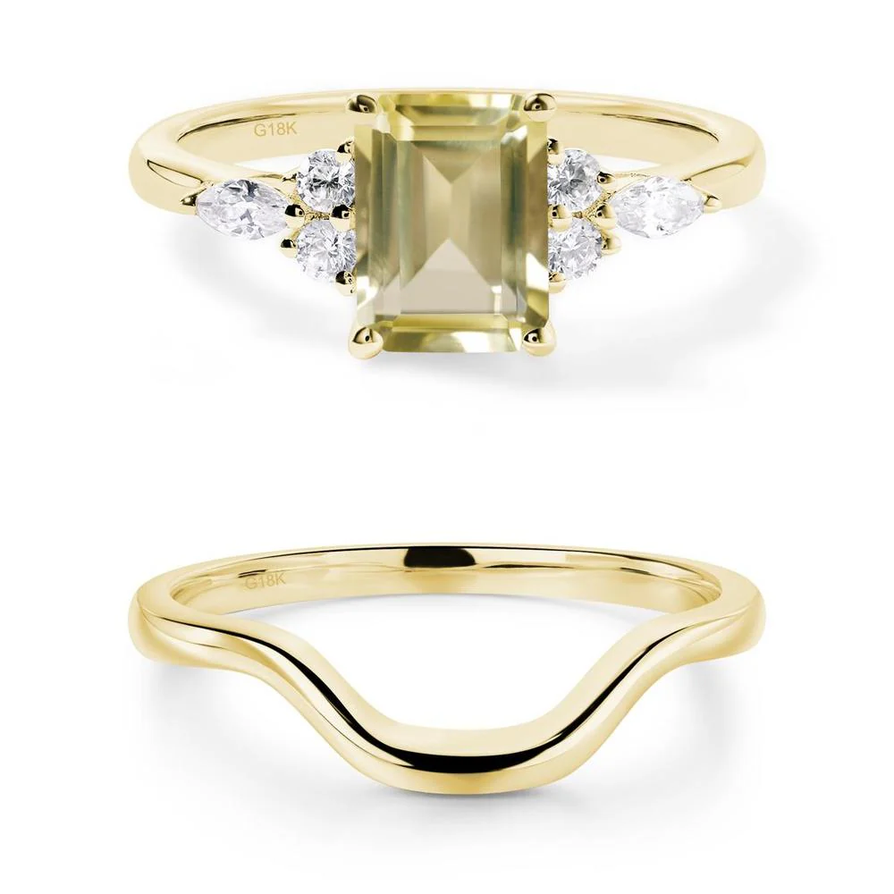 Simple Emerald Cut Lemon Quartz Ring - Image 15