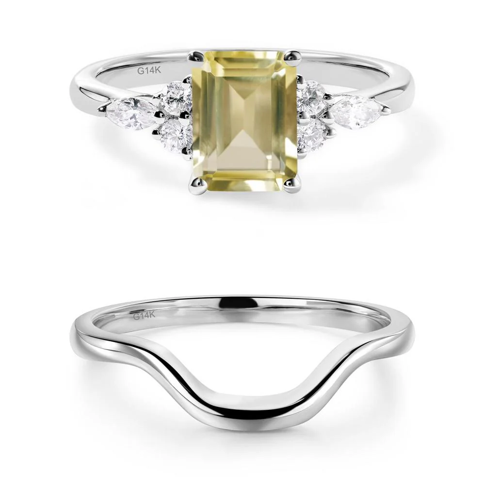 Simple Emerald Cut Lemon Quartz Ring - Image 17