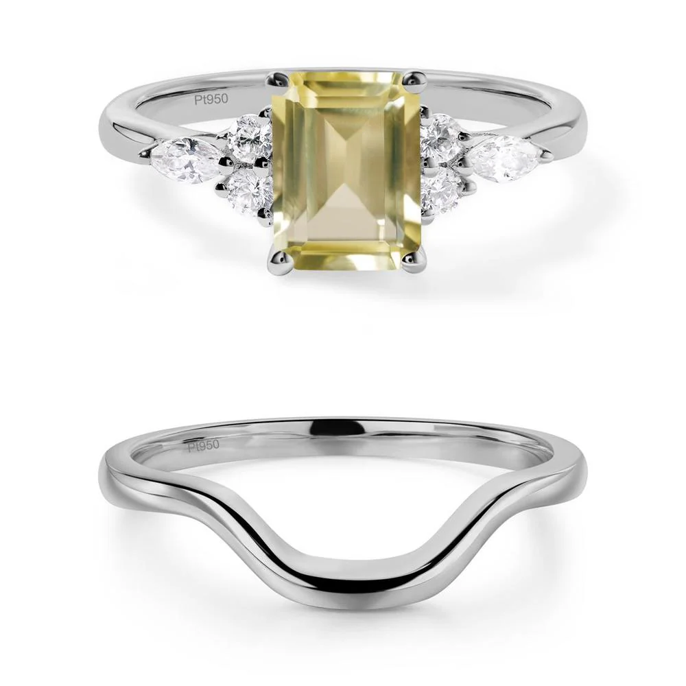Simple Emerald Cut Lemon Quartz Ring - Image 25