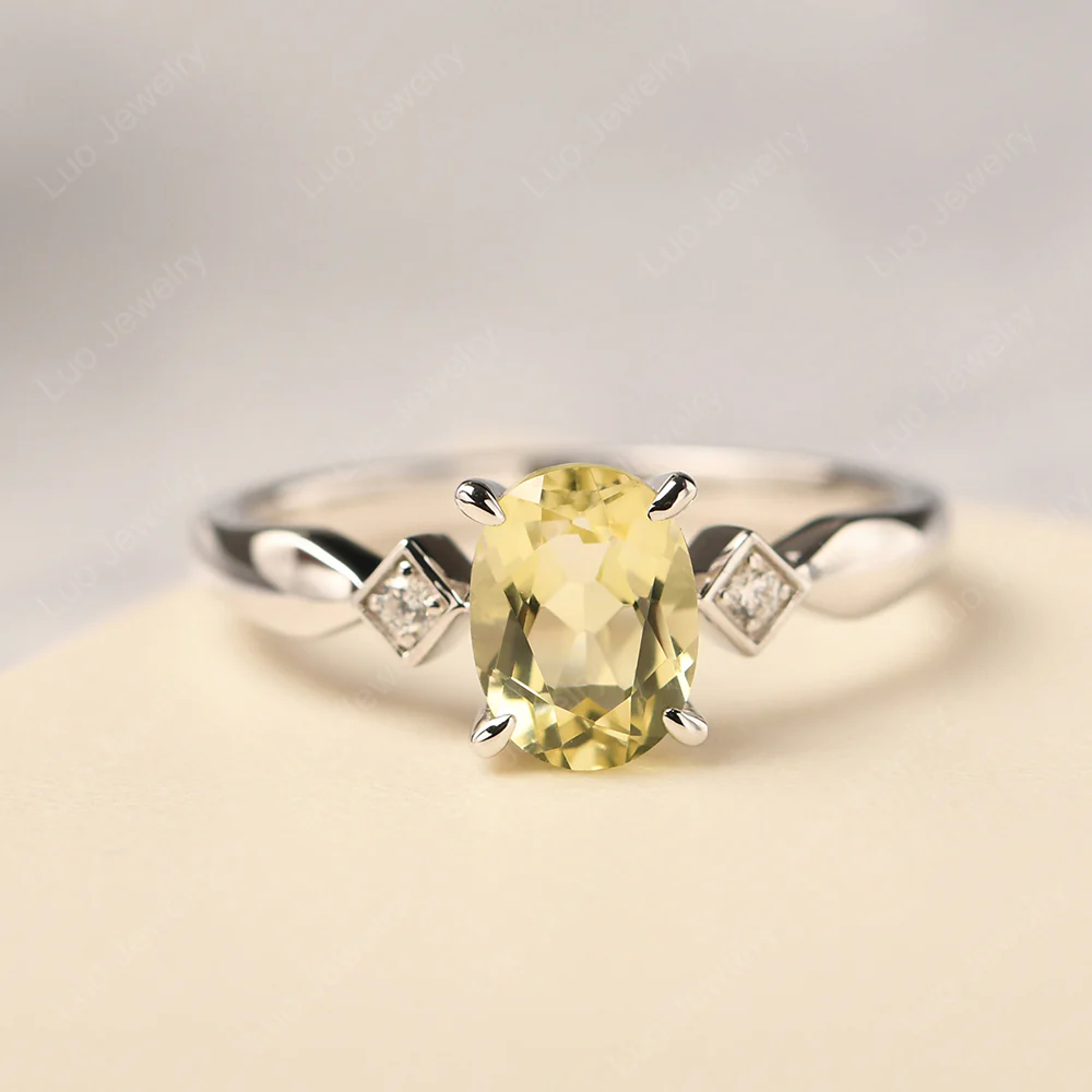 Antique Style Lemon Quartz Ring
