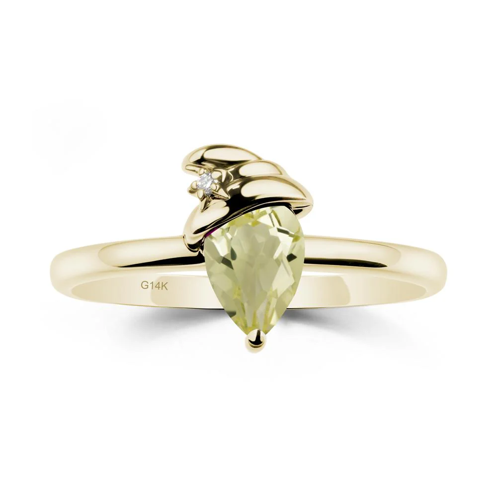 Lemon Quartz Ring with Hat Design - Image 3