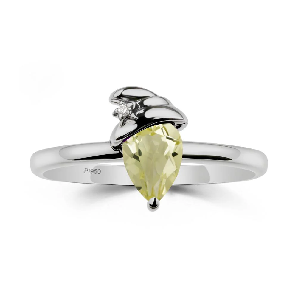 Lemon Quartz Ring with Hat Design - Image 8