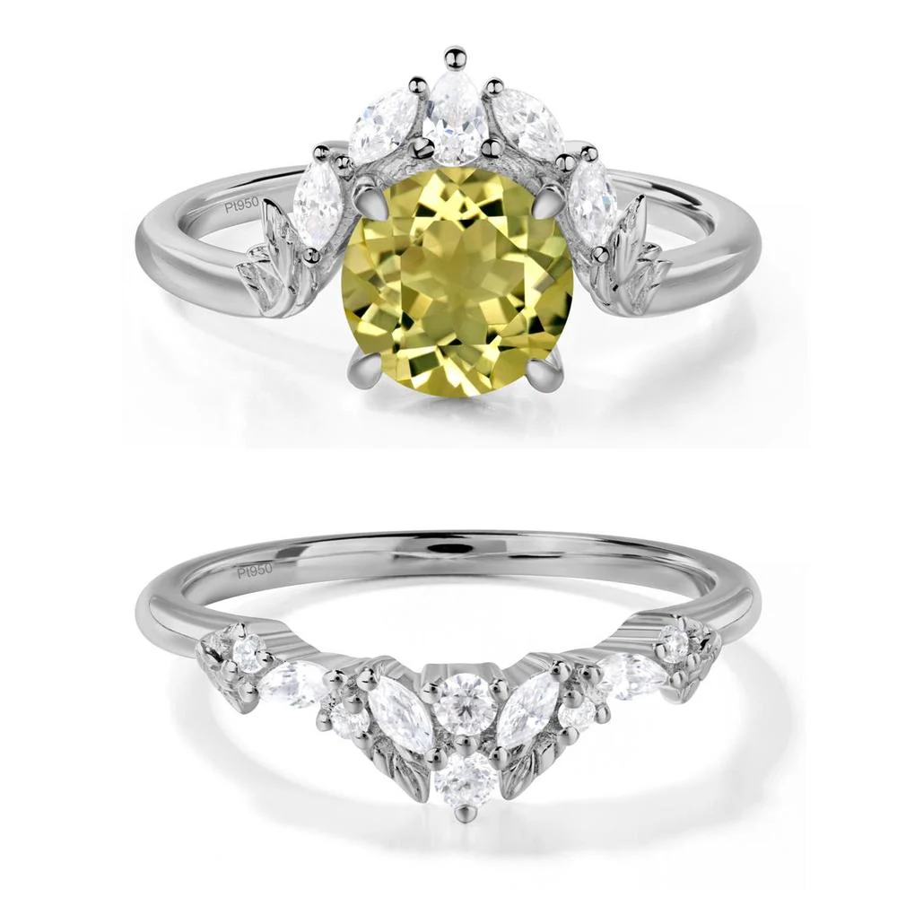 Lemon Quartz Ring with Marquise Side Stone - Image 25