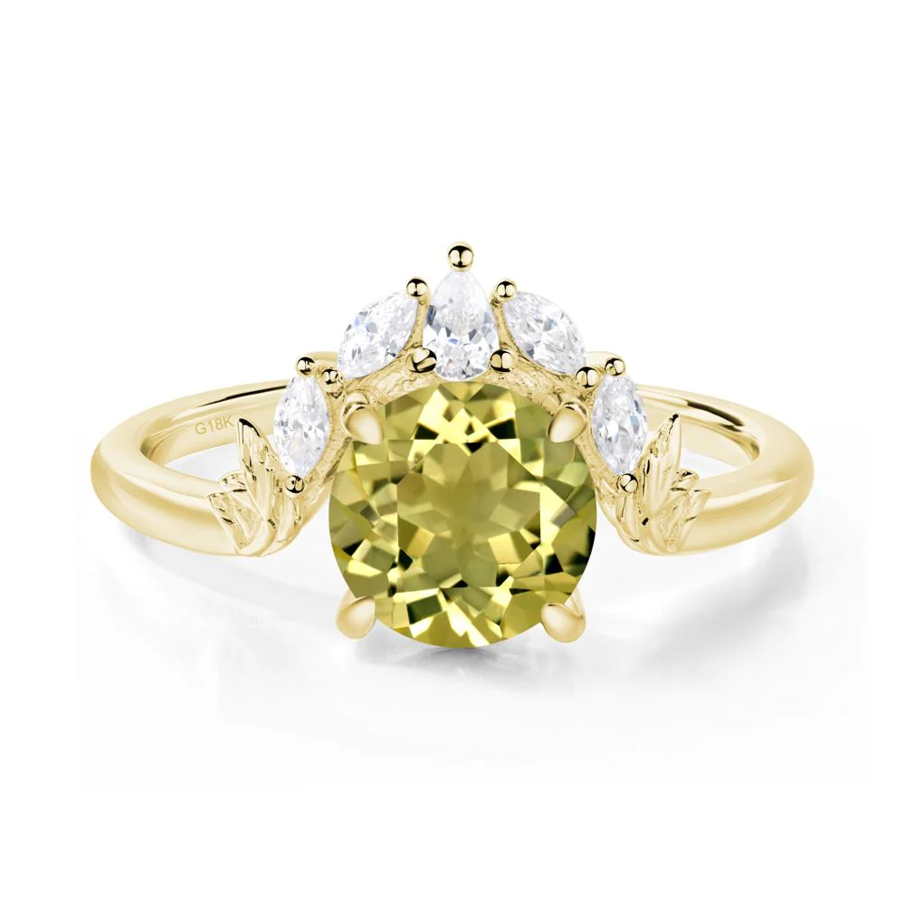 Lemon Quartz Ring with Marquise Side Stone - Image 7