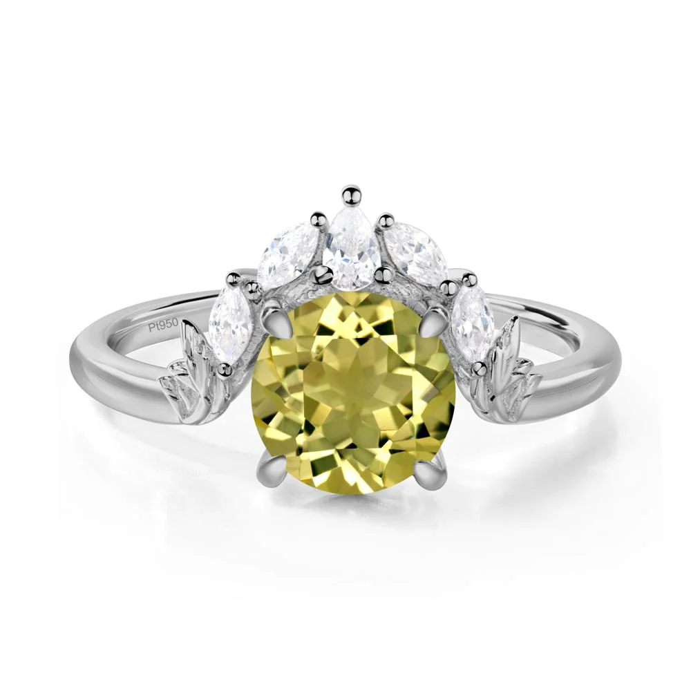 Lemon Quartz Ring with Marquise Side Stone - Image 9