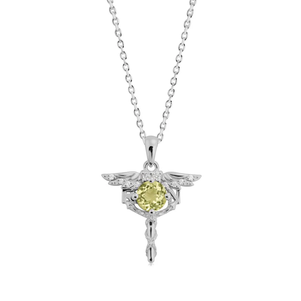 Lemon Quartz Rn Nurse Necklace