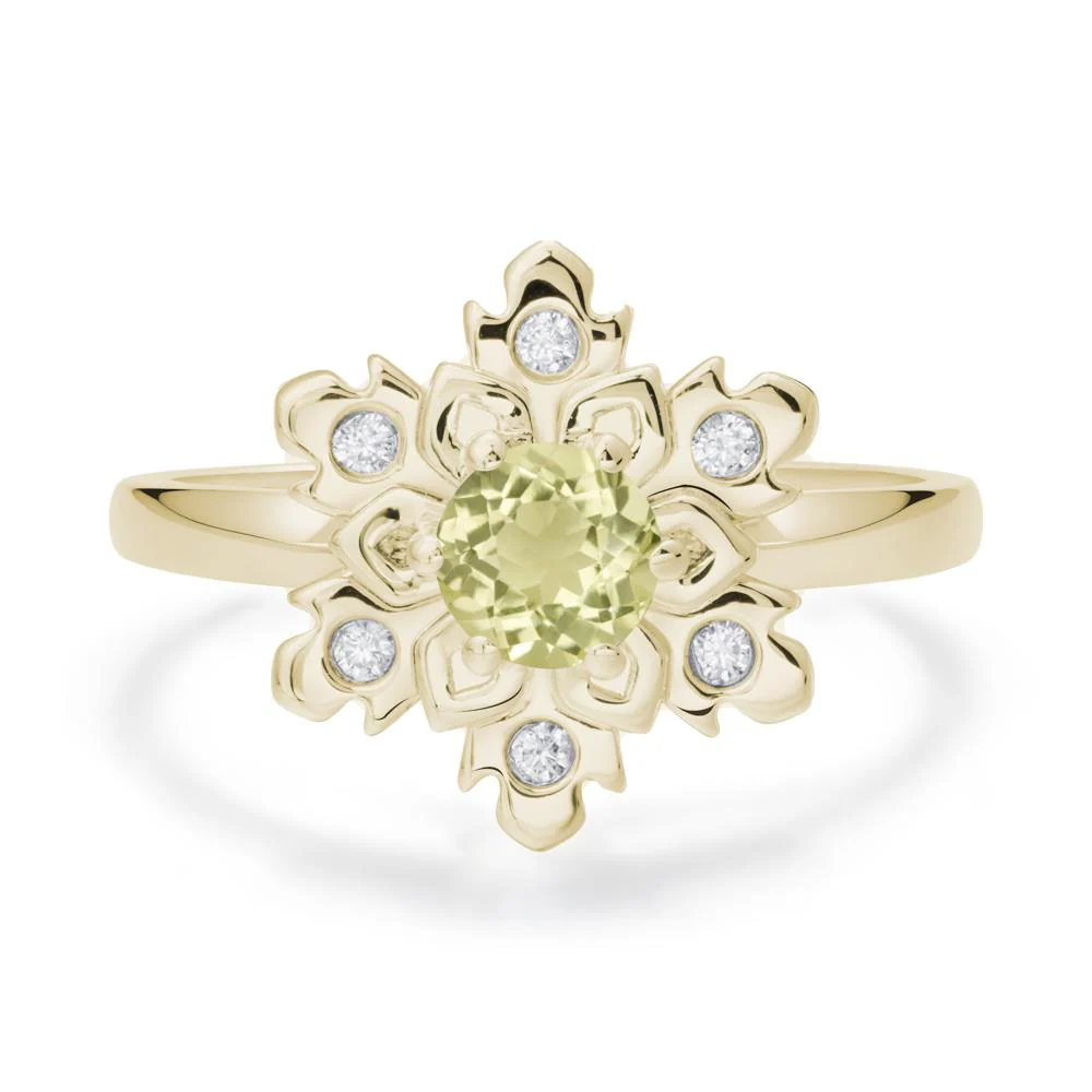 Lemon Quartz Snowflake Engagement Ring - Image 2