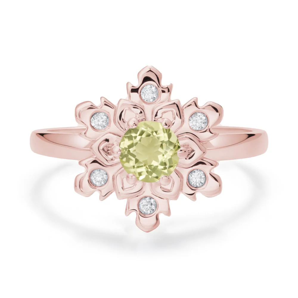 Lemon Quartz Snowflake Engagement Ring - Image 8