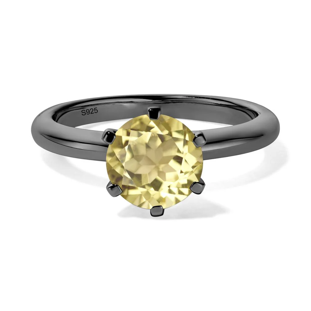 Lemon Quartz 6 Prong Solitaire Engagement Ring - Image 3