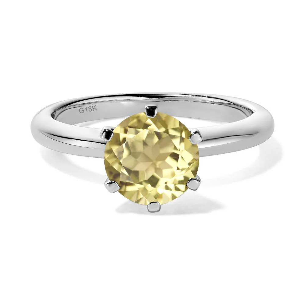 Lemon Quartz 6 Prong Solitaire Engagement Ring - Image 7