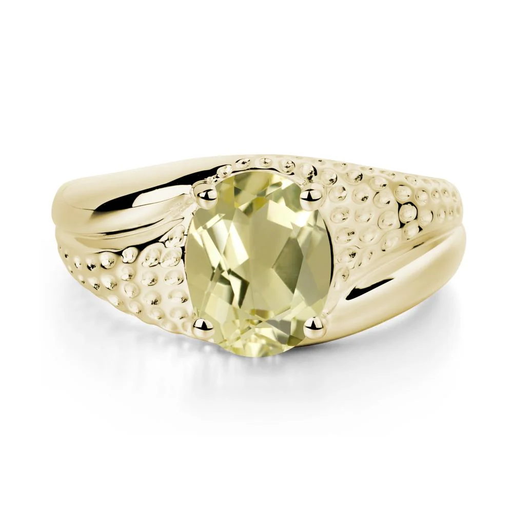 Lemon Quartz Solitaire Ring for Men - Image 3