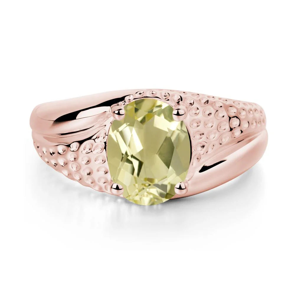 Lemon Quartz Solitaire Ring for Men - Image 4