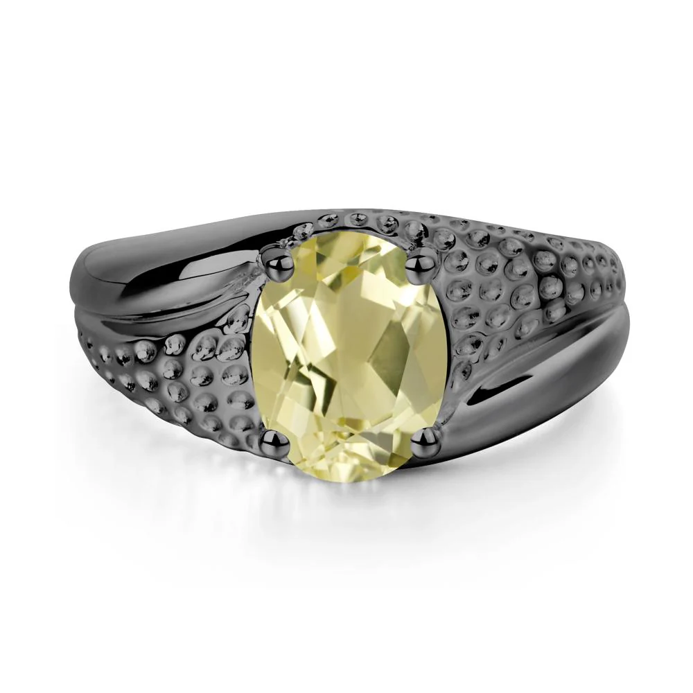 Lemon Quartz Solitaire Ring for Men - Image 7
