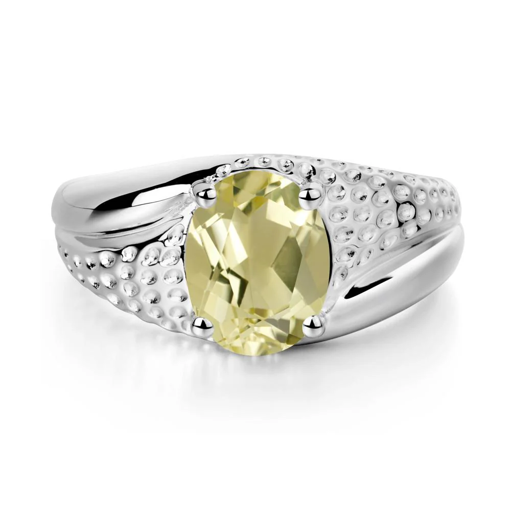 Lemon Quartz Solitaire Ring for Men - Image 9