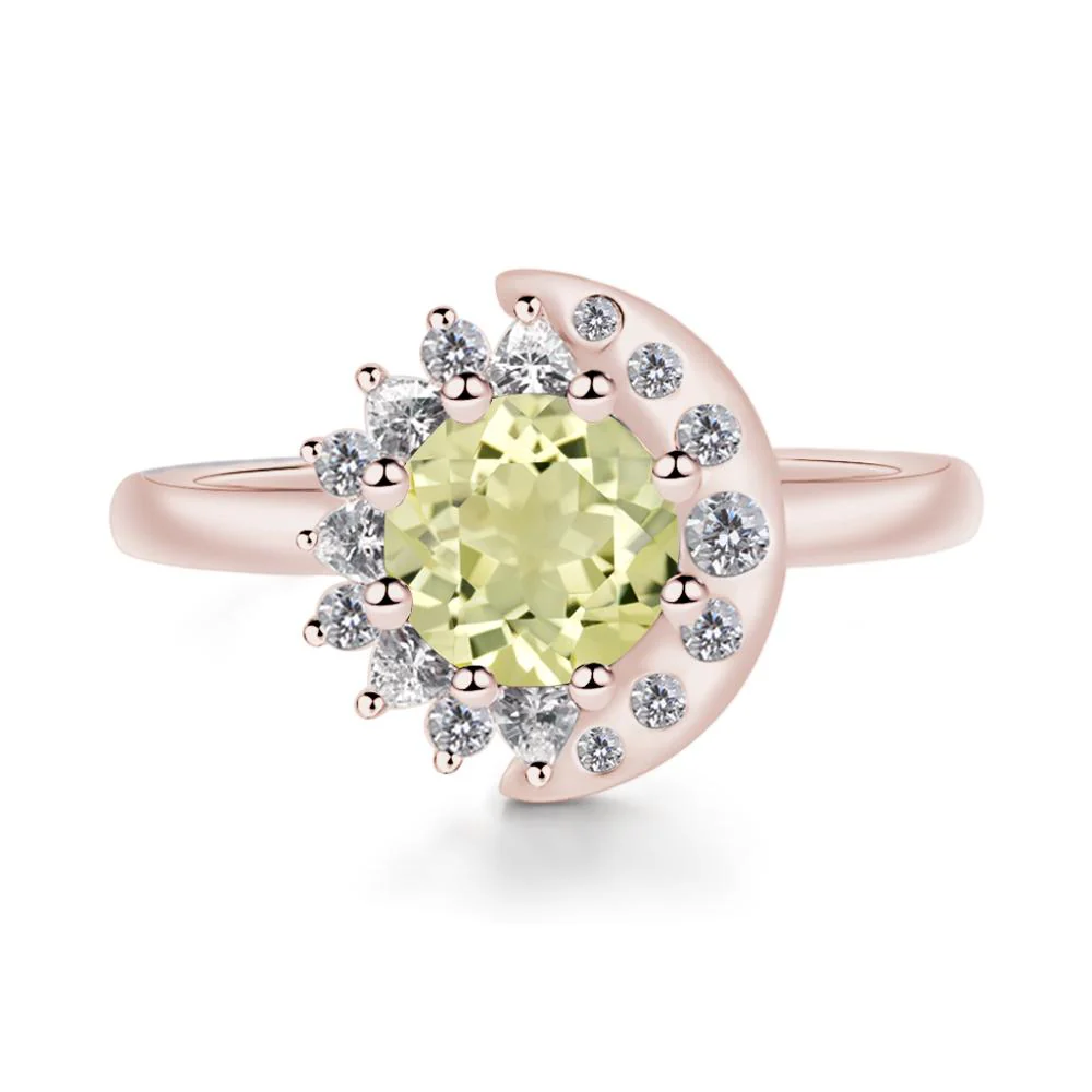 Lemon Quartz Sun and Moon Ring - Image 2