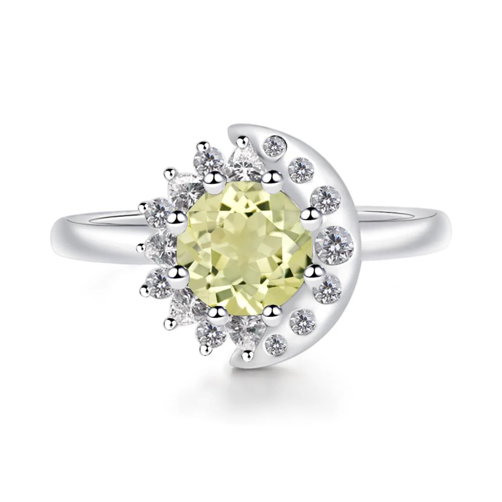Lemon Quartz Sun and Moon Ring - Image 5