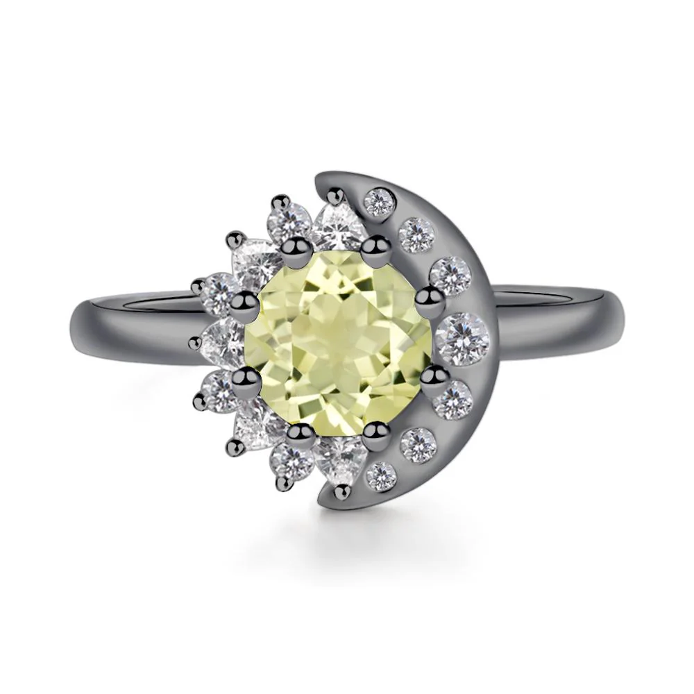 Lemon Quartz Sun and Moon Ring - Image 7