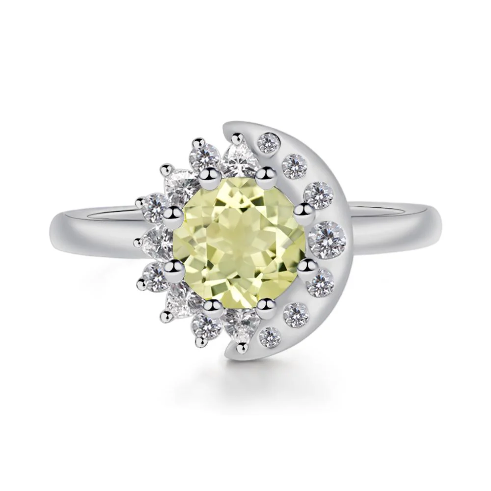 Lemon Quartz Sun and Moon Ring - Image 8