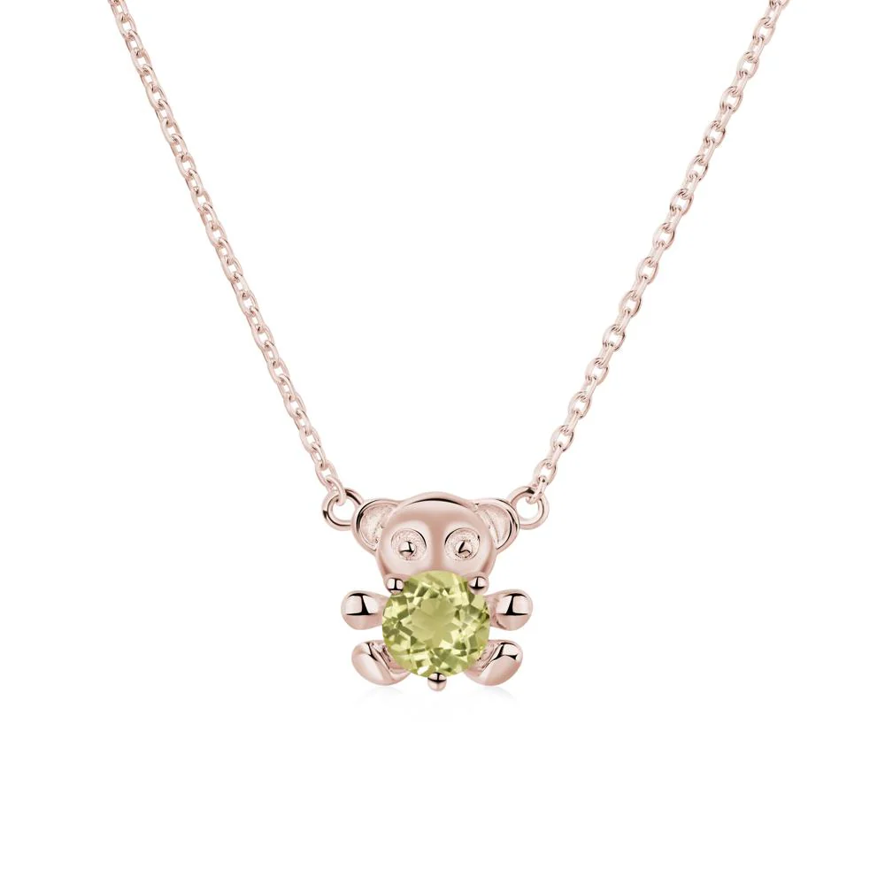 Lemon Quartz Teddy Bear Necklace - Image 3