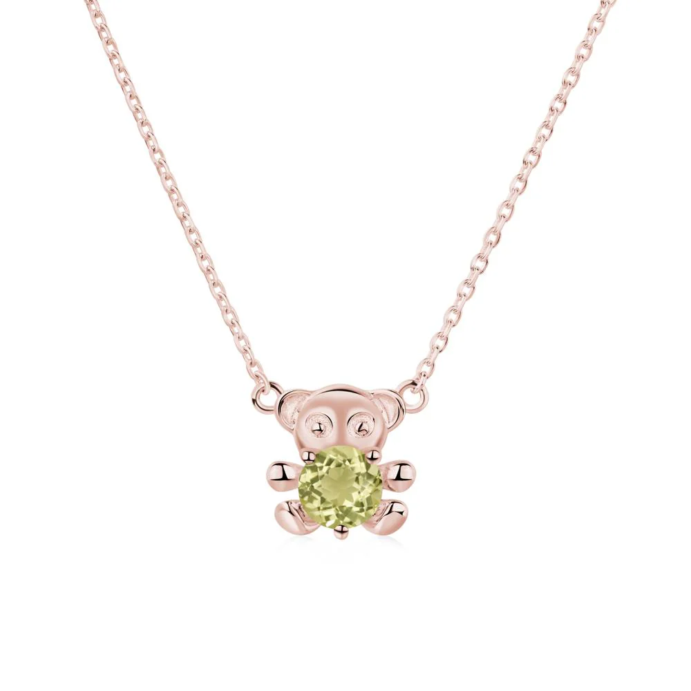 Lemon Quartz Teddy Bear Necklace - Image 4