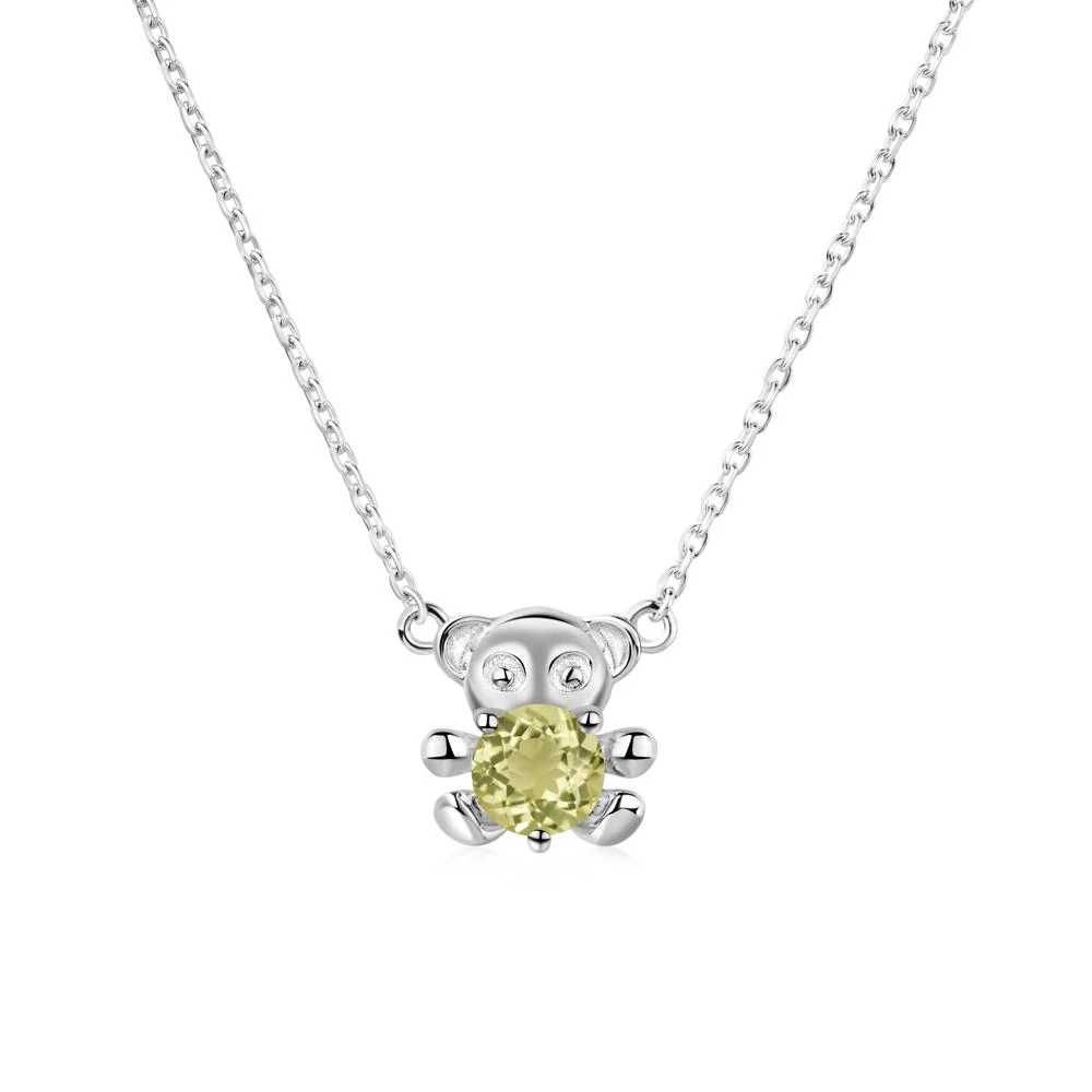 Lemon Quartz Teddy Bear Necklace - Image 7