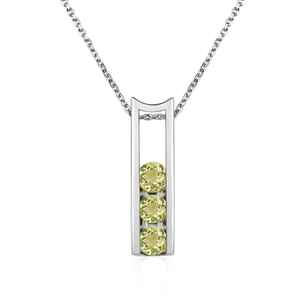 Lemon Quartz Three Stone Necklace - Image 7