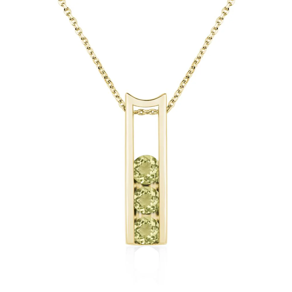 Lemon Quartz Three Stone Necklace - Image 8