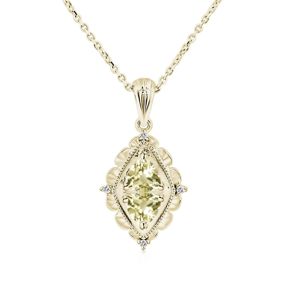 Lemon Quartz Two Stone Necklace - Image 4