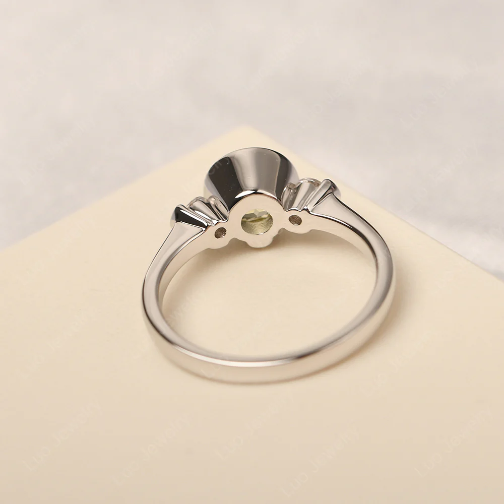 Lemon Quartz Vintage Bezel Set Engagement Ring - Image 3