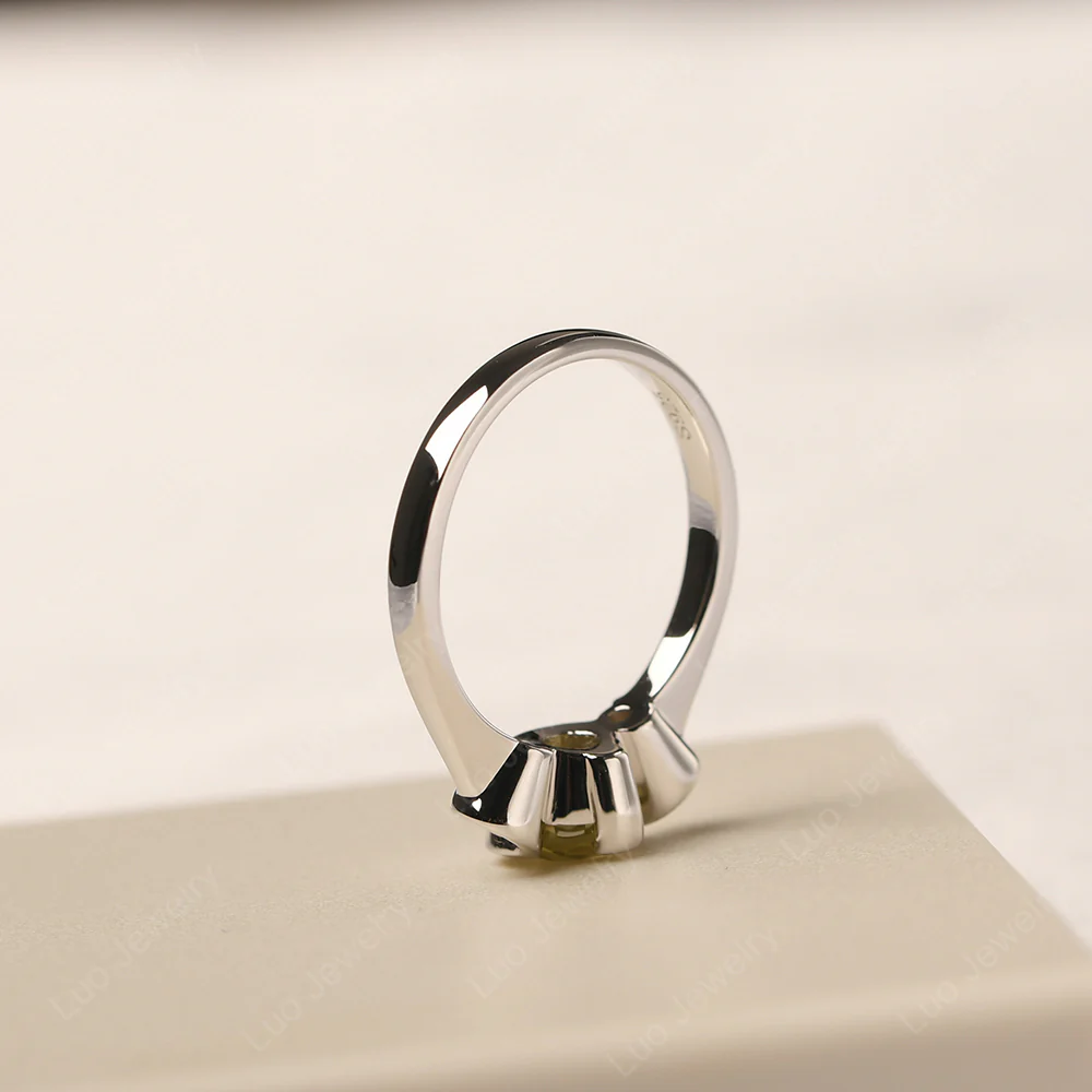 Lemon Quartz Vintage Bezel Set Engagement Ring - Image 4