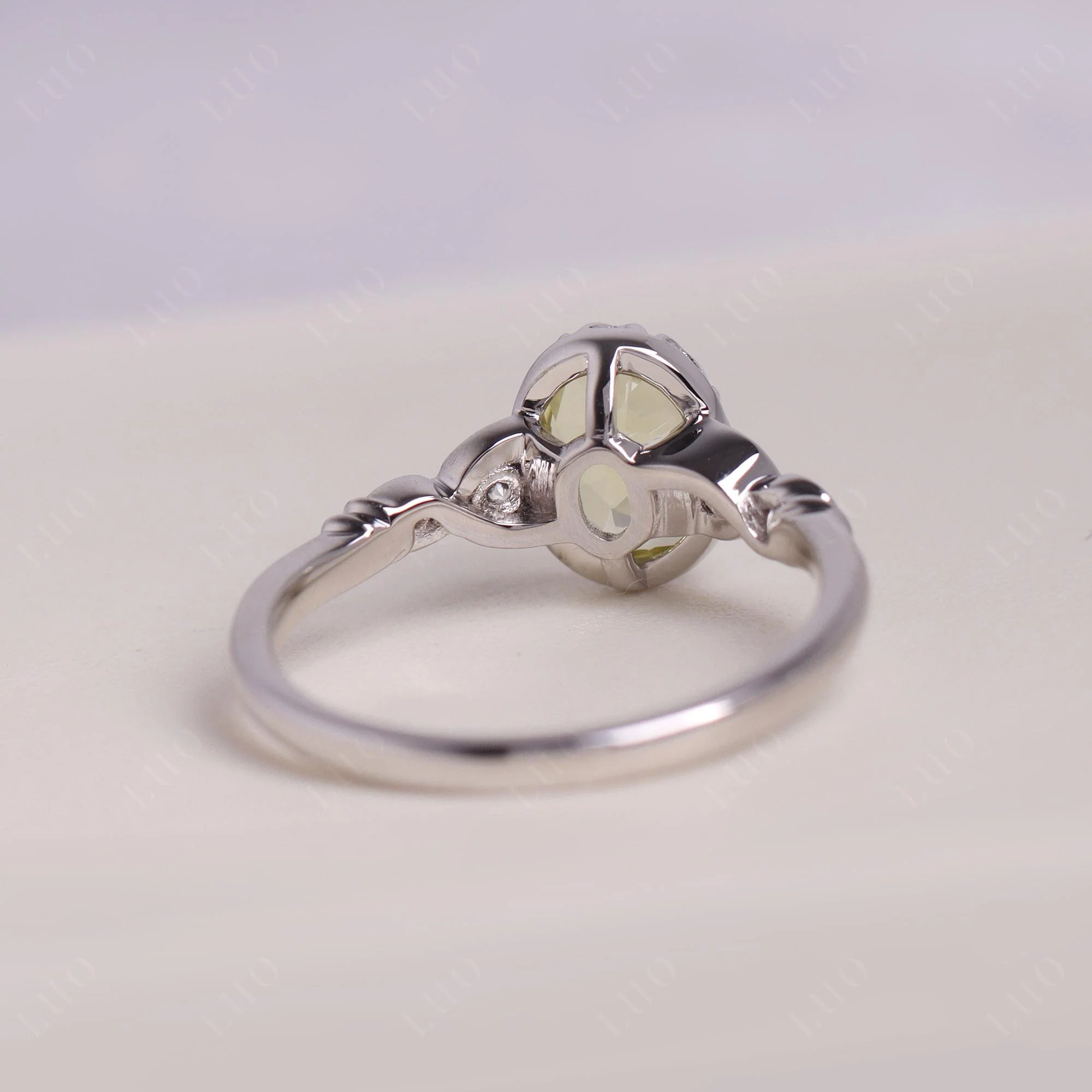Lemon Quartz Vintage Oval Engagement Ring - Image 12