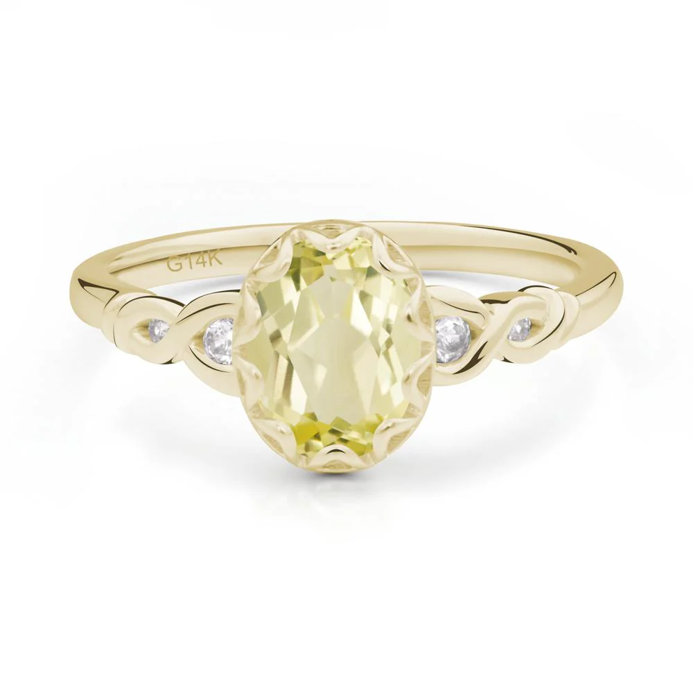 Lemon Quartz Vintage Oval Engagement Ring - Image 3