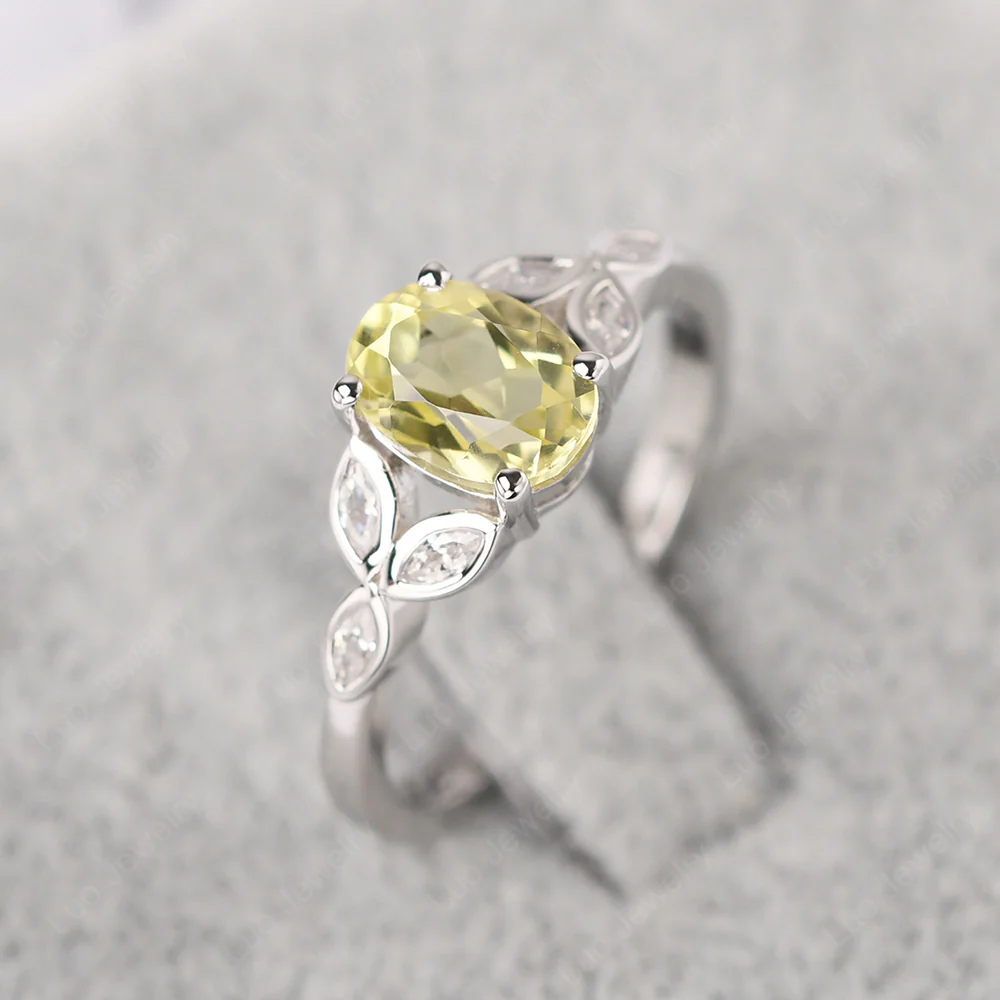 Oval Celtic Lemon Quartz Ring - Image 2