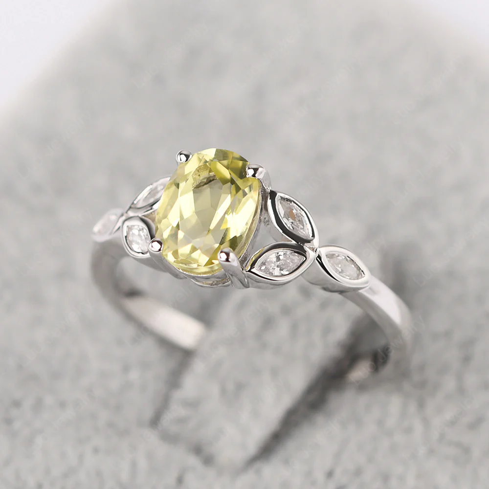 Oval Celtic Lemon Quartz Ring - Image 3