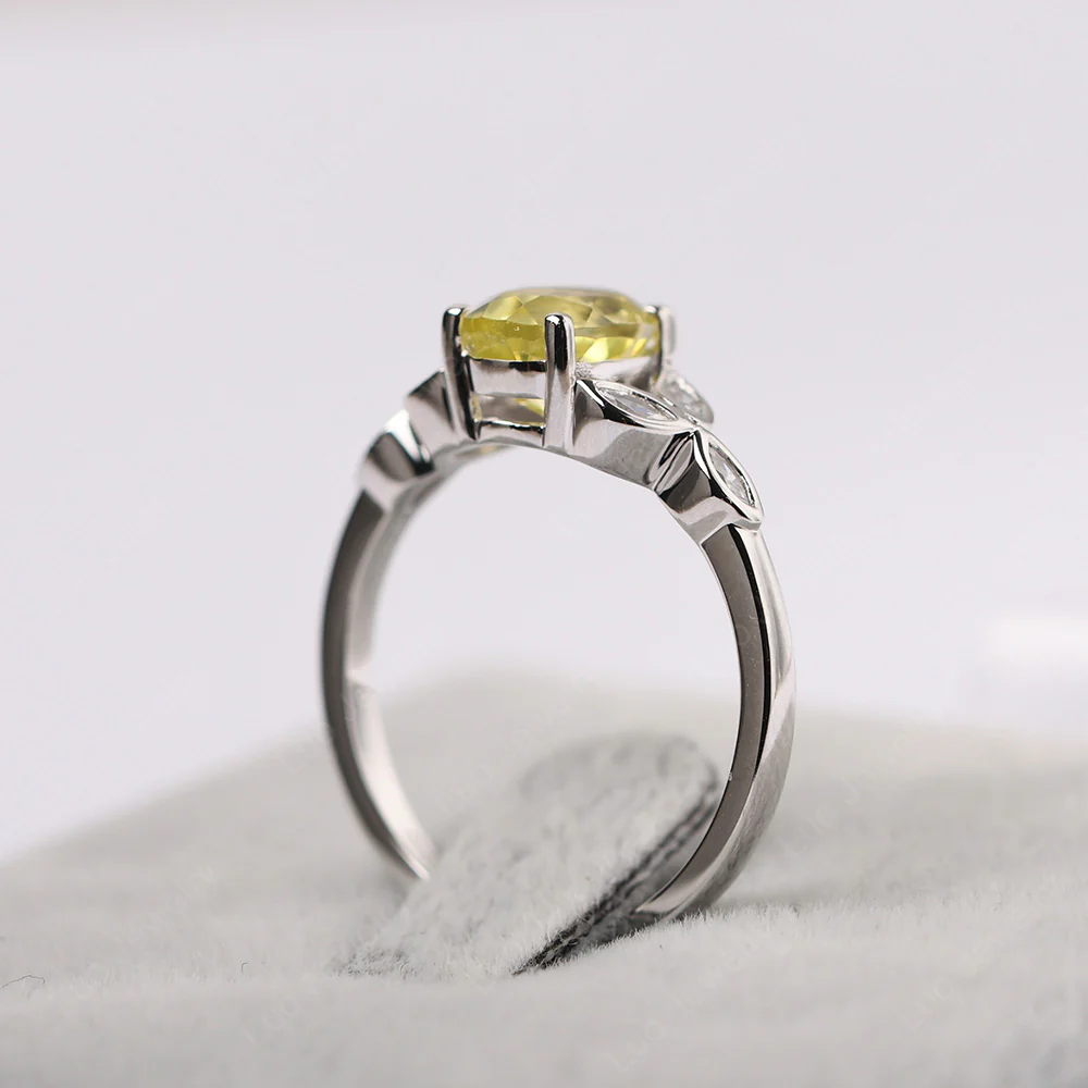 Oval Celtic Lemon Quartz Ring - Image 5