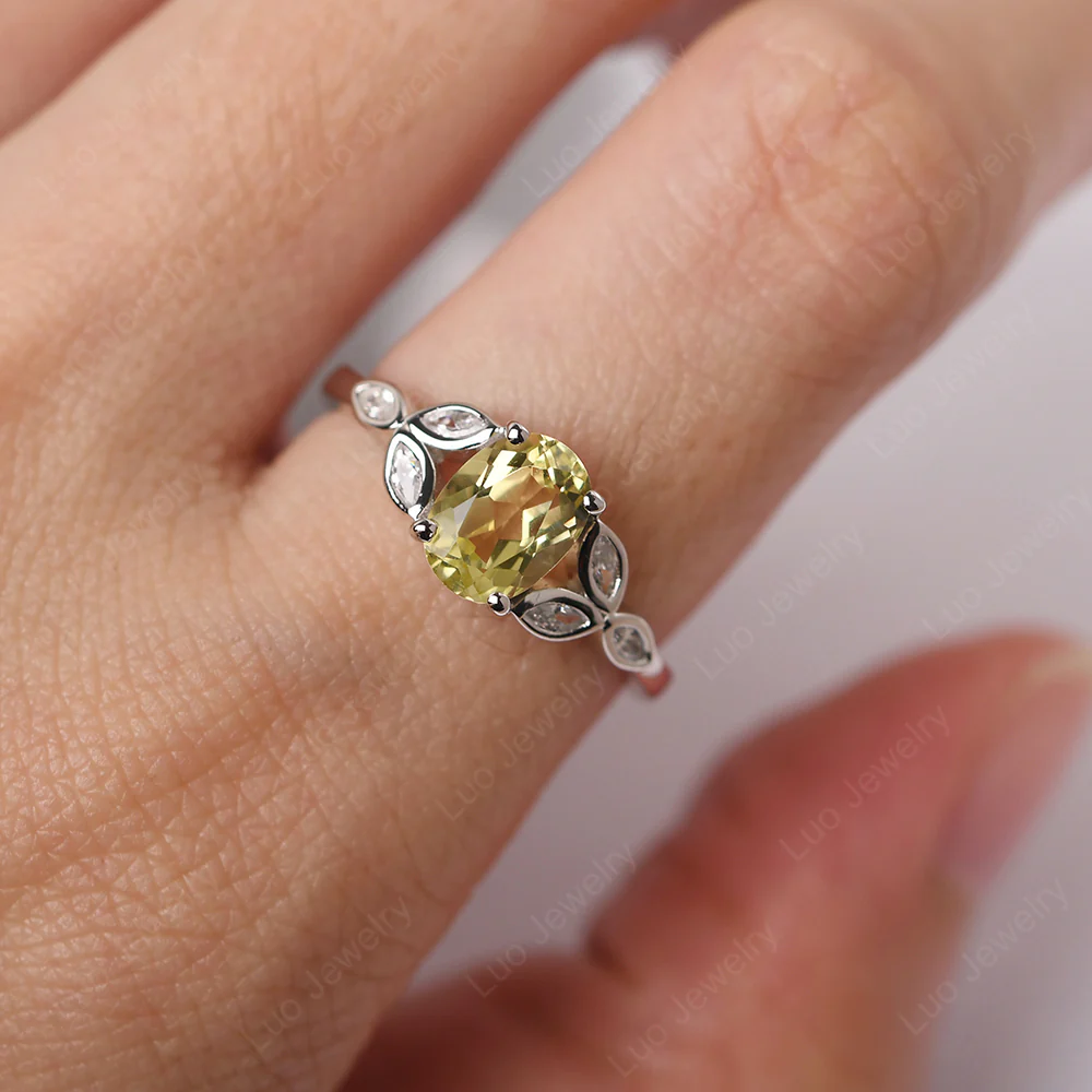 Oval Celtic Lemon Quartz Ring - Image 6