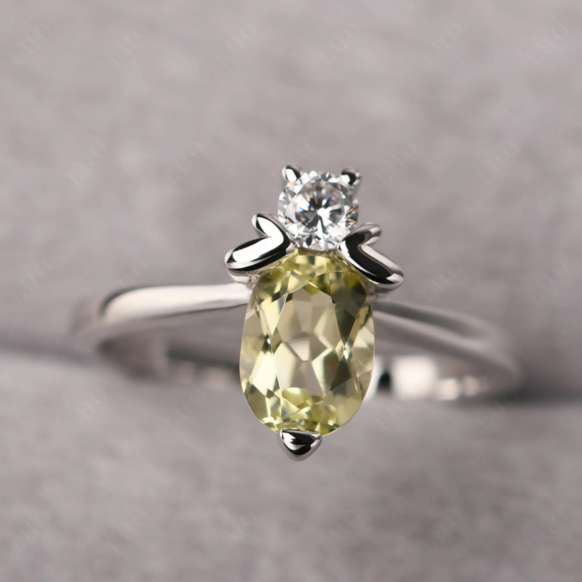 Lemon Quartz Nature Inspired Bee Ring - Image 10