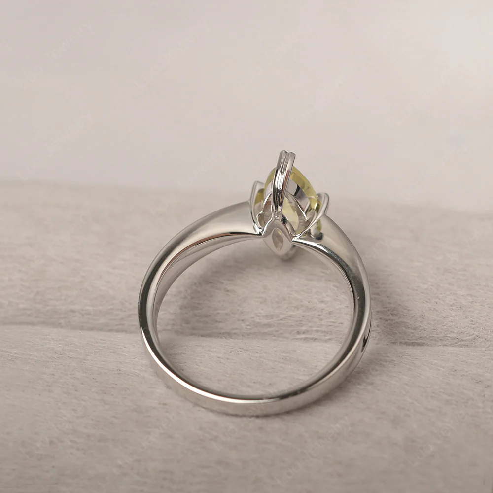 Marquise Lemon Quartz Concave Ring - Image 3