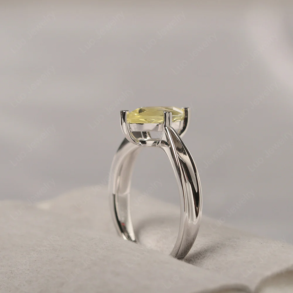 Marquise Lemon Quartz Concave Ring - Image 4