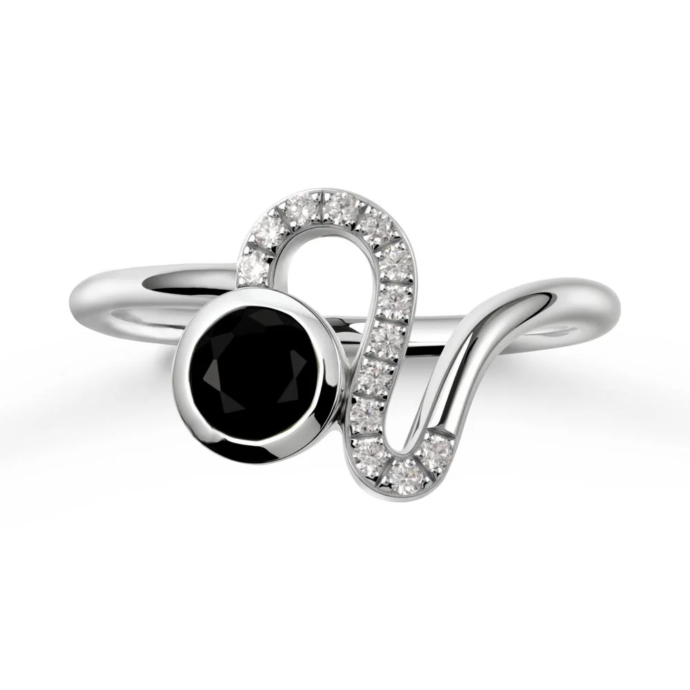 Leo Zodiac Black Spinel Ring-Generous & Passionate - Image 3