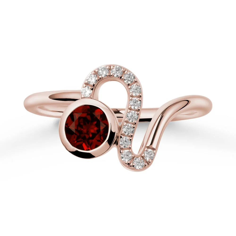 Leo Zodiac Garnet Ring-Generous & Passionate - Image 2