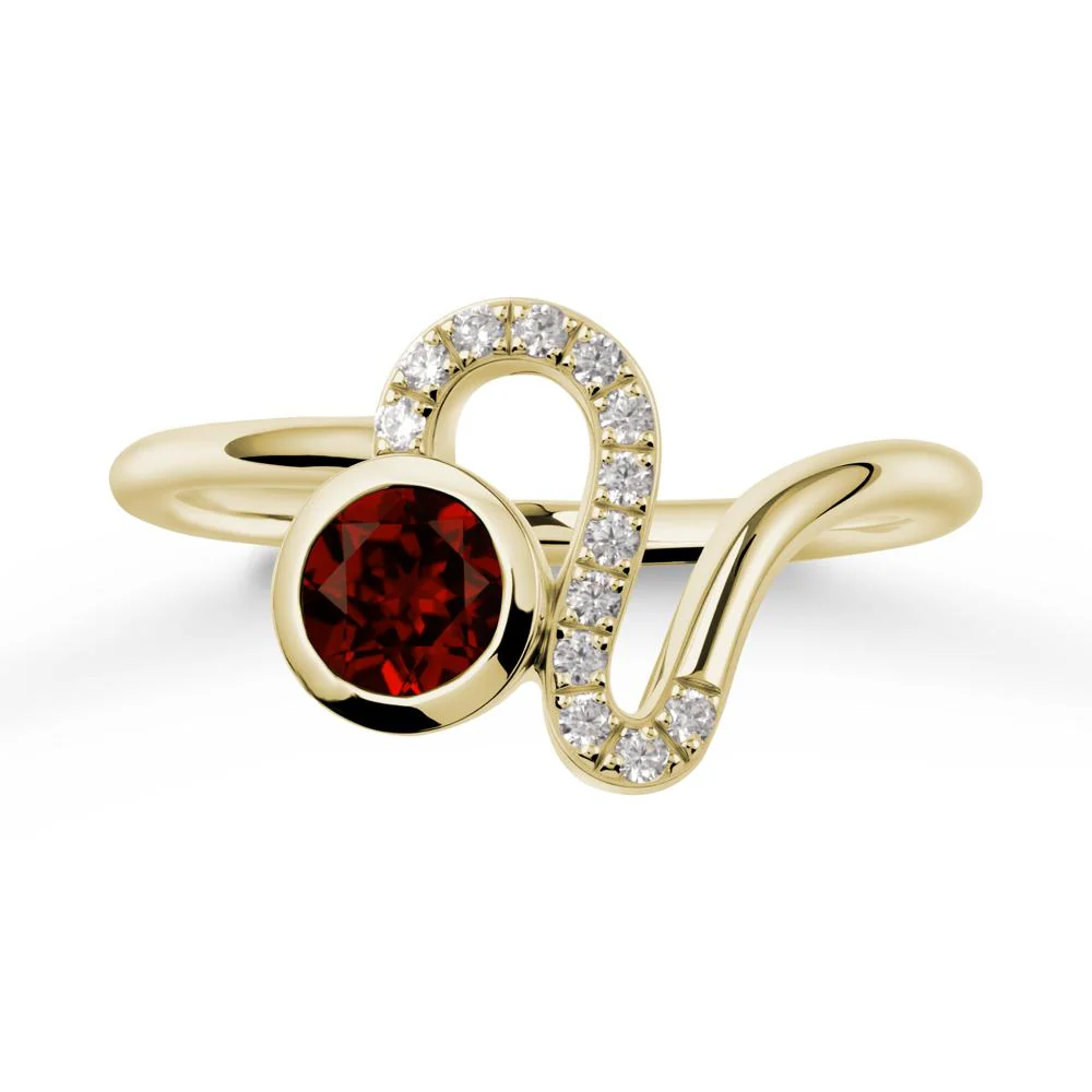 Leo Zodiac Garnet Ring-Generous & Passionate - Image 4