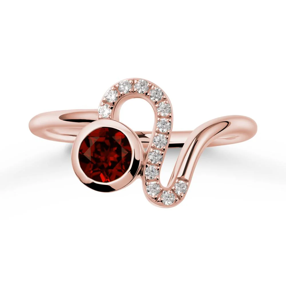Leo Zodiac Garnet Ring-Generous & Passionate - Image 5